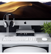 Aluminum Monitor Stand Hub for iMac silver
