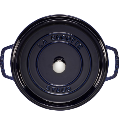 La Cocotte 28cm rund, dunkelblau, Gusseisen