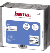 1x10 Hama CD-Leerh&uuml;lle Slim-Line transparentschwarz 51275