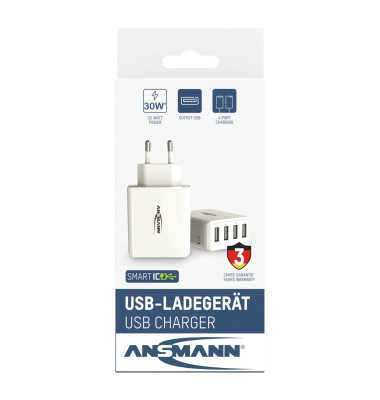 Home Charger HC430 4xUSB 3000mA wei&szlig;
