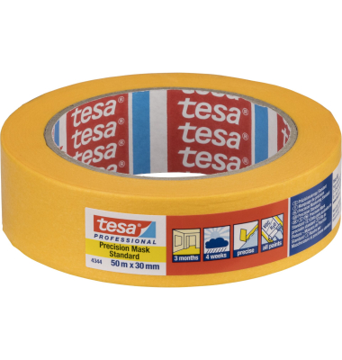 Kreppband 50m x 30mm Stand.Prec.gelb 04344