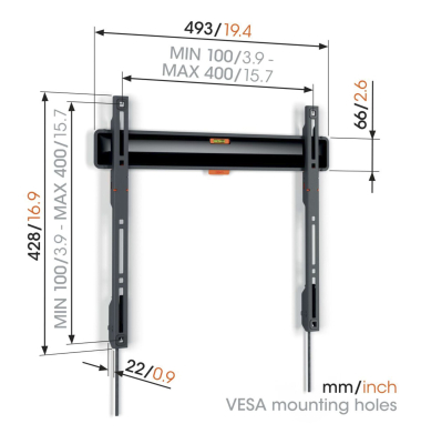 COMFORT TVM 3405 schwarz Fixed Medium Wandhalterung