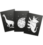 Leuchtendes Wandbild 3er-Set Dinos