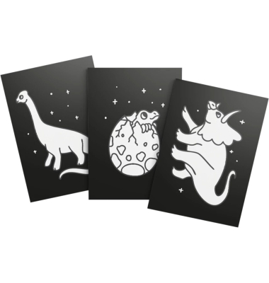 Leuchtendes Wandbild 3er-Set Dinos