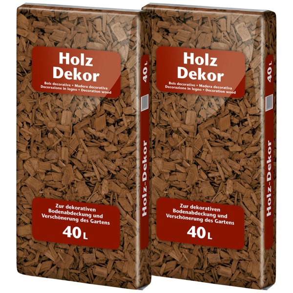 Floragard Mulch Holz Dekor braun 2x40l 4006398405461 Floragard 80000 Milliliter