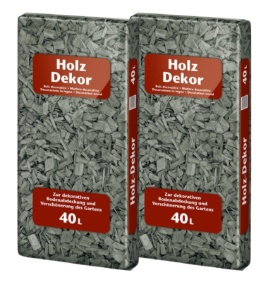 Mulch Holz Dekor anthrazit 2x40l