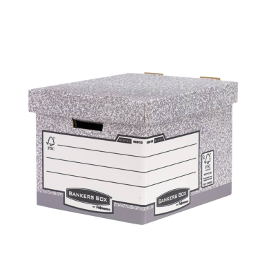 Archivcontainer System Standard 00810-FFEU, A4, grau/wei&szlig;, innen 39x33,3x28,5cm (TxBxH), Recycling-Wellpappe