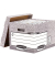 Archivbox System 00810-FFEU, A4, grau/wei&szlig;, innen 39x33,3x28,5cm (TxBxH), Wellpappe aus 100% recyceltem Karton