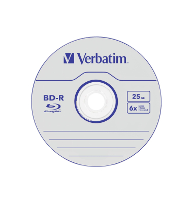 1x50 Verbatim BD-R Blu-Ray 25GB 6x Speed Datalife No-ID Cakebox