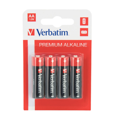 1x4 Verbatim Alkaline Batterie Mignon AA LR6              49921