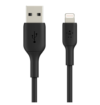 Lightning LadeSync Kabel 15cm, PVC, schwarz, mfi zert.