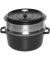 La Cocotte 24cm rund, mit D&auml;mpfeinsatz, schwarz