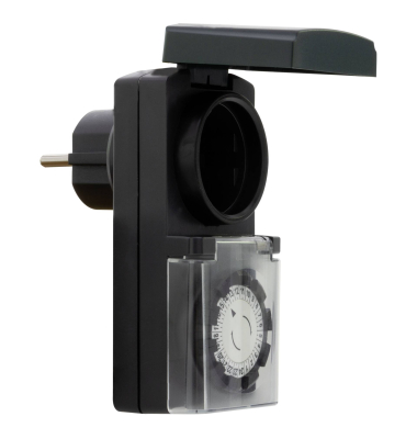 Zeitschaltuhr mechanisch Outdoor, schwarz      0025700409