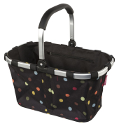 Einkaufstasche Carrybag, Dots, BK7009, 22 Liter, au&szlig;en 48x29x28cm, Polyester, schwarz, bunte Punkte