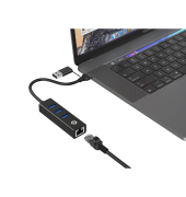 DONN07BA 3-Port-USB-Hub mit Gigabit-Netz