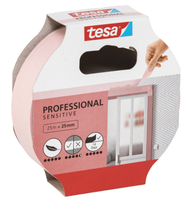 Kreppband 25m x 25mm Preci.indoor rosa 56260