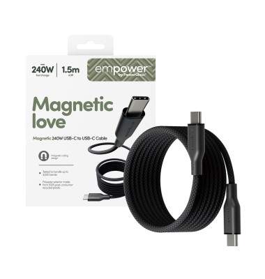 empower Magnetic 240W USB-C to USB-C 1.5m black