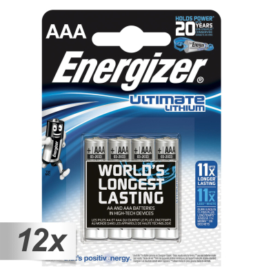 12x4 ENERGIZER Ultimate Lithium Micro AAA LR 03 1,5V