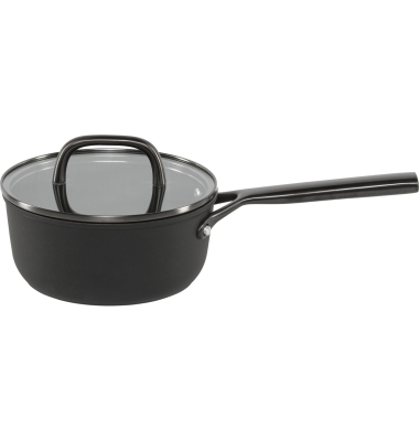 Milano Stieltopf mit Glasdeckel 18 cm, schwarz