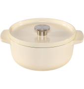 Br&auml;ter mit Deckel Gusseisen 22cm, creme