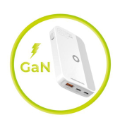 65W GaN Slim dual USB-C single USB-A, white