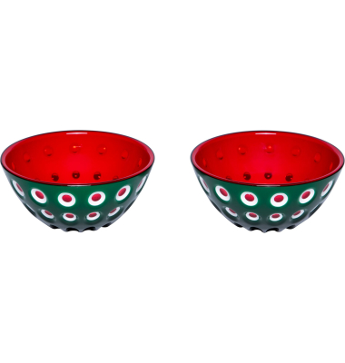Le Murrine Set 2 Schalen 12 cm Emerald green whitered