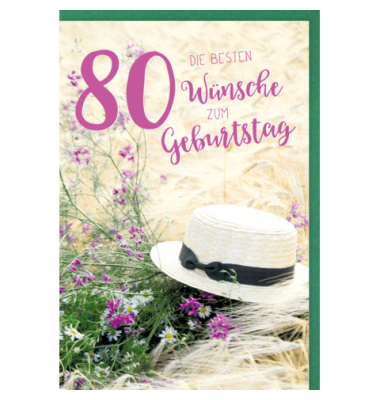 Geburtstagskarte Zahl 80
