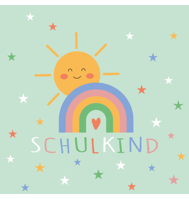 Motivserviette Kind Schulbeginn