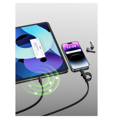BOOST CHARGE 2-in-1 Kabel USB-CLig.1,5m sw.CAC003hq1.5MBK
