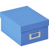 Fotobox FB-115-U, mit Deckel, au&szlig;en 11x17x22cm, Strukturpapier blau