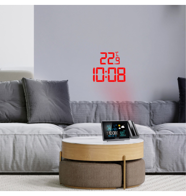 Funk-Wetterstation mit Wand-Projektion