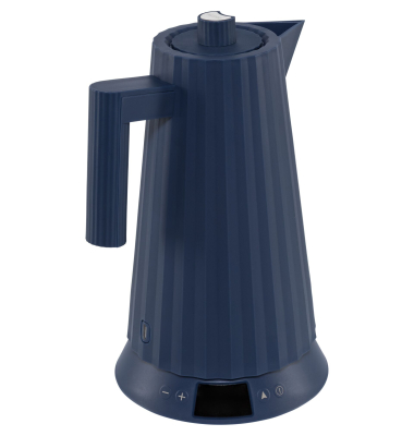 Plisse Wasserkocher blau mit Temperaturregelung