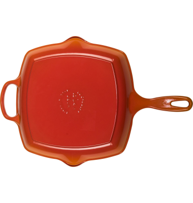 Grillpfanne Gusseisen Quad. Ofenrot 26 cm