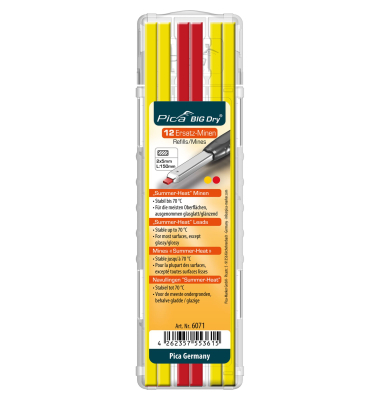 Pica BIG DRY Minen-Set SUMMER HEAT gelbrot