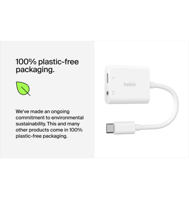 RockStar 3,5mm Audio- und USB-C Ladeadap. wei&szlig; NPA004btWH
