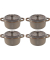 Mini Cocotte Set 4-tlg. rund, Keramik, antik-grau
