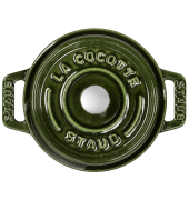 Mini Cocotte 10cm rund Basilikum-gr&uuml;n, Gusseisen