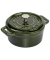Mini Cocotte 10cm rund Basilikum-gr&uuml;n, Gusseisen