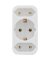&Uuml;bergangsstecker 2-fach + 1 Schutzkontakt wei&szlig;