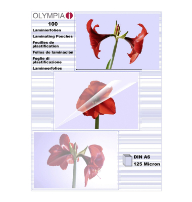 1x100 Olympia Laminierfolien DIN A6 125 micron 9178