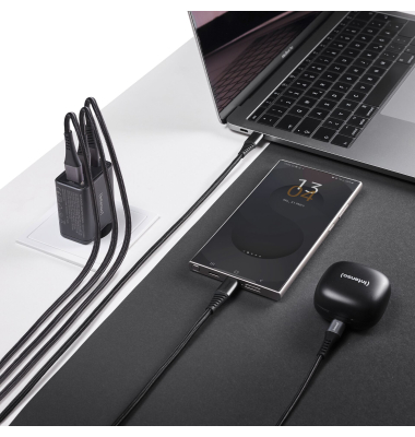 Power Adapter W65ACC GaN 2x USB-C 1x USB-A 65W schwarz