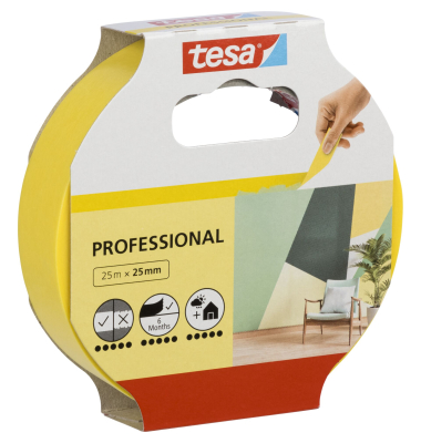 Kreppband 25m x 25mm Preci.indoor gelb 56270