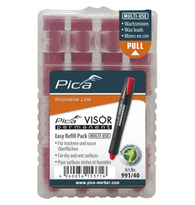 Pica VISOR permanent Ersatzminen -Sets, rot