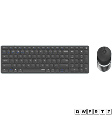 9750M Dunkelgrau QWERTZ Kabelloses Multi-Mode-Deskset