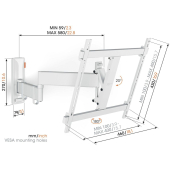 COMFORT TVM 3445 wei&szlig; Full Motion+Medium Wandhalterung