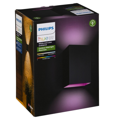 Hue Resonate white color LED Wandleuchte schwarz