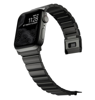 Strap Stainless Steel Graphite black V2 42444549mm