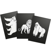 Leuchtendes Wandbild 3er-Set Tiere