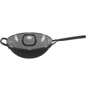 Milano Wok mit Glasdeckel 30 cm, schwarz