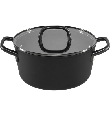 Milano Kochtopf mit Glasdeckel 24 cm, schwarz